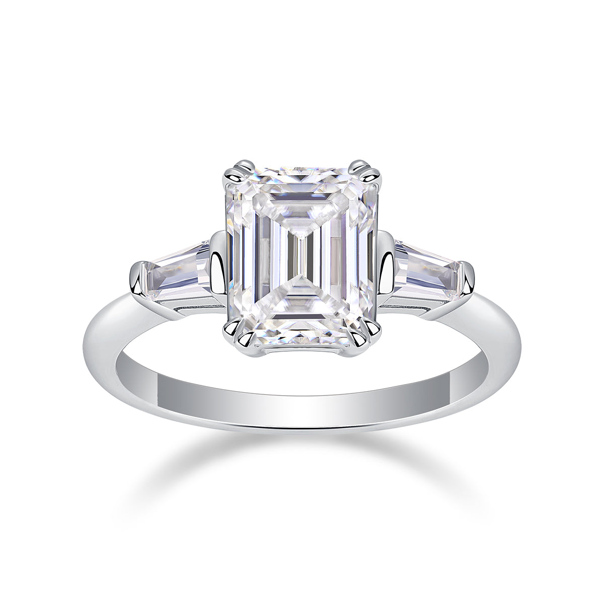 Vinzaa Starry Sky Mirror - Octagon Cut Moissanite Ring in S925 Sterling Silver