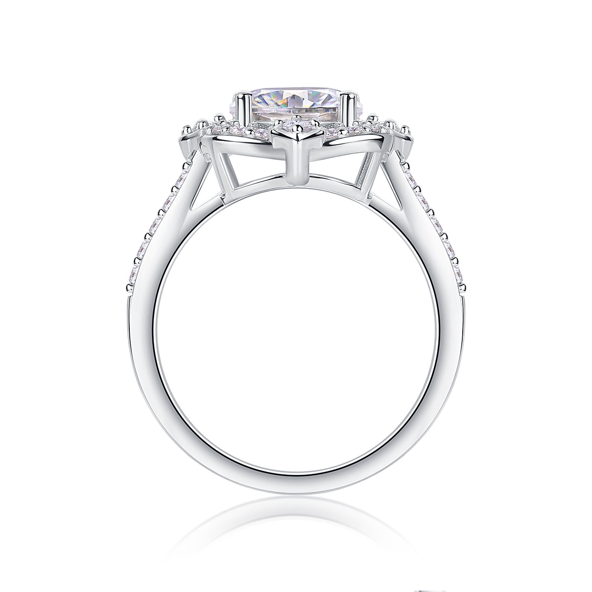 Vinzaa Camellia - Moissanite Ring in Gold-Plated S925 Sterling Silver