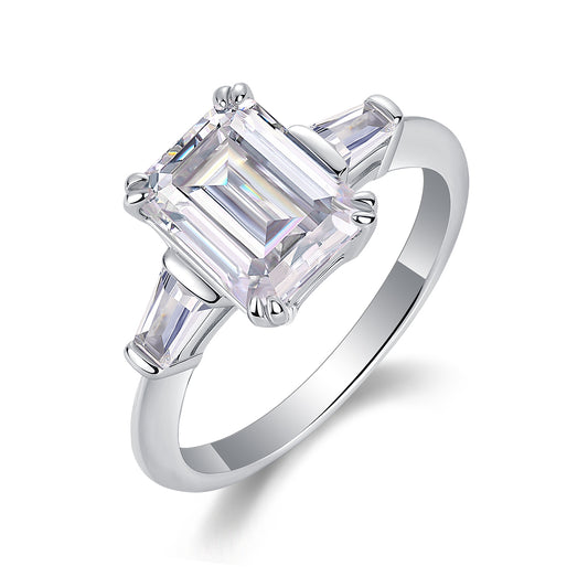 Vinzaa Starry Sky Mirror - Octagon Cut Moissanite Ring in S925 Sterling Silver