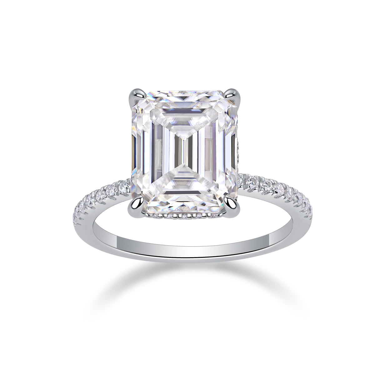 Vinzaa Iridescence City - Grand 9x11mm Octagonal Moissanite Statement Ring in S925 Silver