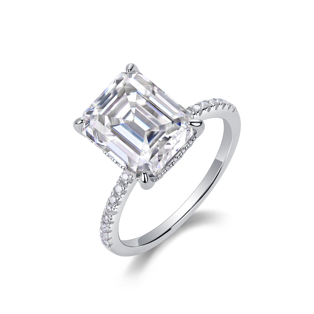 Vinzaa Iridescence City - Grand 9x11mm Octagonal Moissanite Statement Ring in S925 Silver