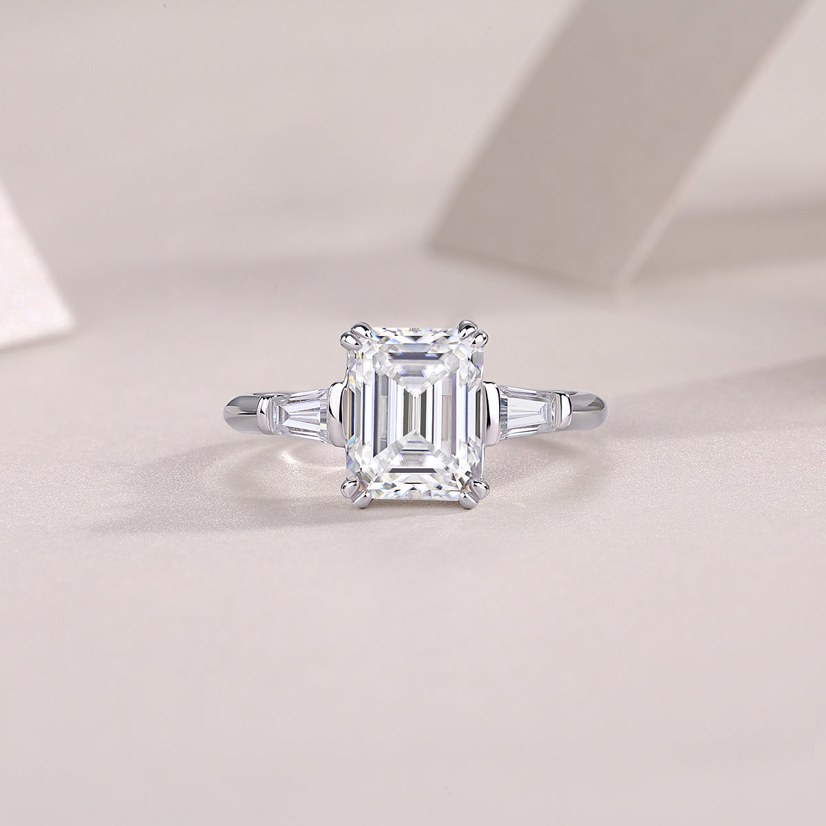 Vinzaa Starry Sky Mirror - Octagon Cut Moissanite Ring in S925 Sterling Silver