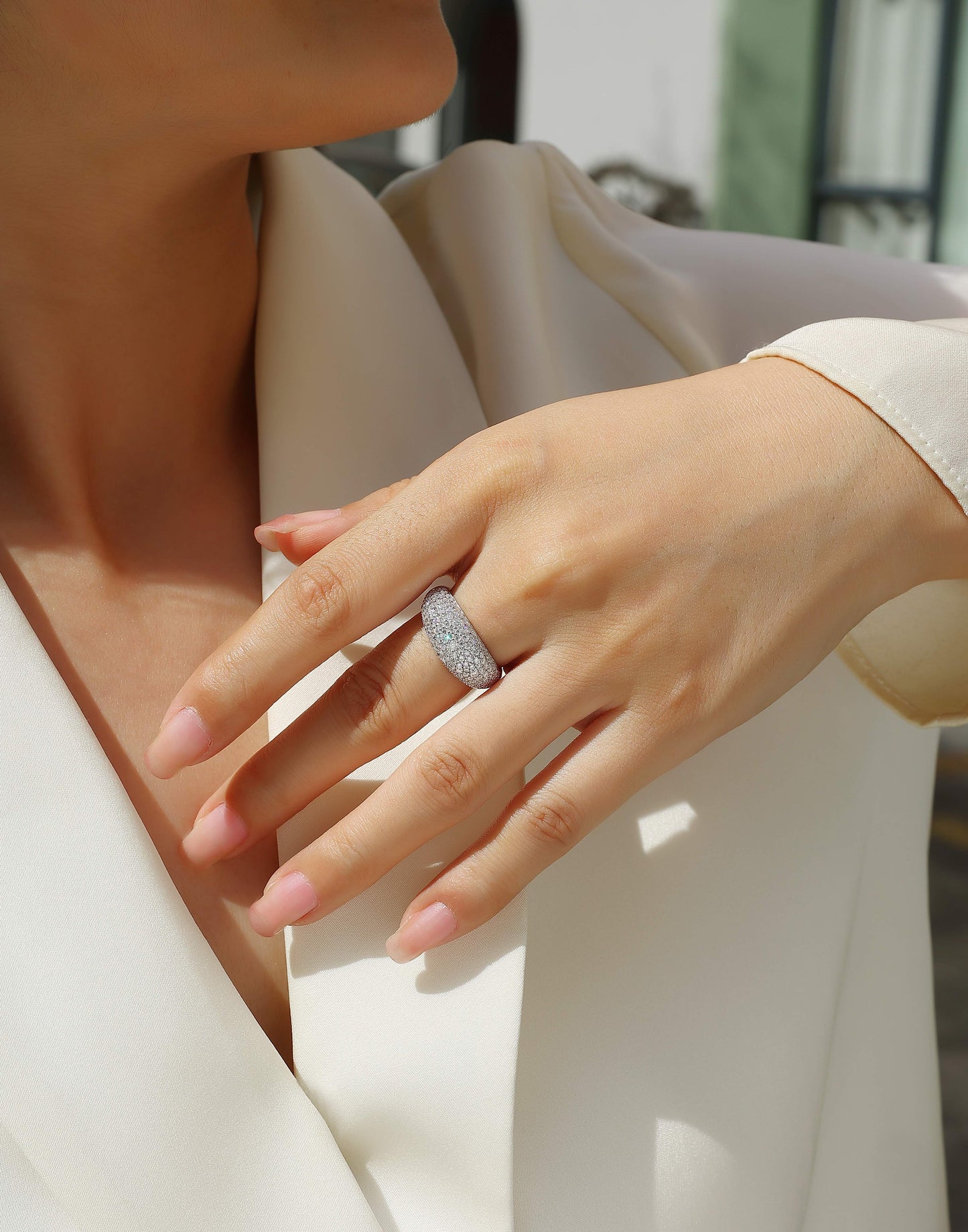 Vinzaa Moonlit Night Stars - Moissanite & S925 Sterling Silver Ring